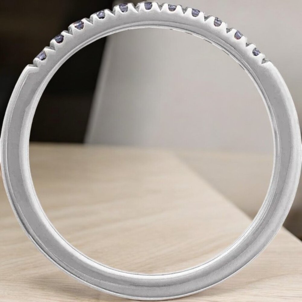 Alexandrite Stackable Ring In 10kt White Gold - image 2